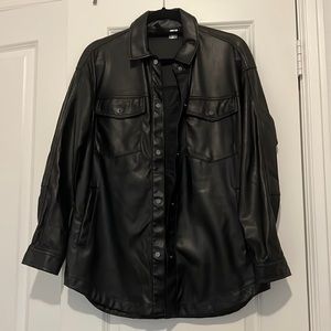 Faux Leather Shacket